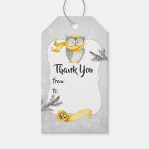 Etiqueta Para Presente Chá de fraldas de Natal da Winter Owl