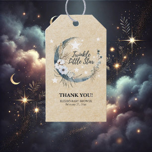 Etiqueta Para Presente Chá de fraldas de Pequena Estrela Brilhante Branco