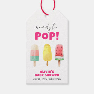 Etiqueta Para Presente Chá de fraldas de Sorvete de Popcicle de Verão Mod
