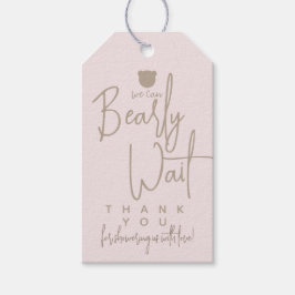 Etiqueta Para Presente Chá de fraldas de urso moderno minimalista