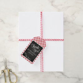 Etiqueta Para Presente Chá de fraldas de Verificação de Gingham Vermelho