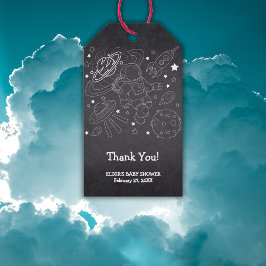 Etiqueta Para Presente Chá de fraldas do Explorador de Espaço Pequeno do