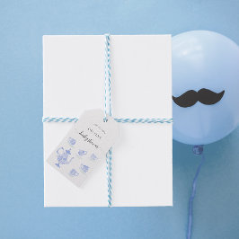 Etiqueta Para Presente Chá de fraldas do Tea Party Blue China White Lace 