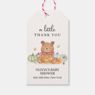 Etiqueta Para Presente Chá de fraldas do Urso de Pumpkin Cutil