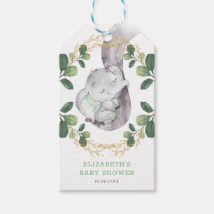 Etiqueta Para Presente Chá de fraldas Dourado do Elefante Neutro Sweet