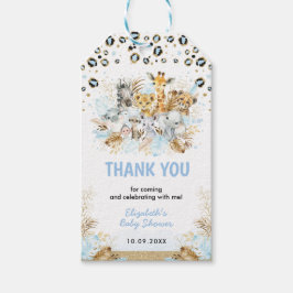 Etiqueta Para Presente Chá de fraldas Dourado Tropical Safari
