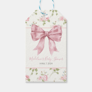 Etiqueta Para Presente Chá de fraldas Floral de Menina Rosa do Sul
