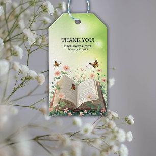 Etiqueta Para Presente Chá de fraldas Floral de Storybook do Jardim Moder
