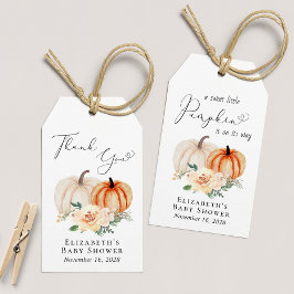 Etiqueta Para Presente Chá de fraldas Floral Elegante Pumpkin