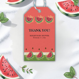 Etiqueta Para Presente Chá de fraldas inicial da melancia moderna