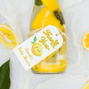 Etiqueta Para Presente Chá de fraldas Lemon, Obrigado