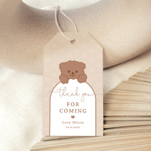 Etiqueta Para Presente Chá de fraldas Minimalista do Urso de Teddy Bonito