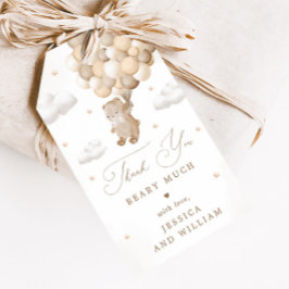 Etiqueta Para Presente Chá de fraldas neutro do urso de película