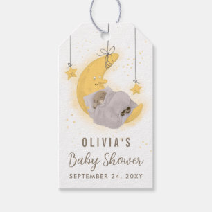 Etiqueta Para Presente Chá de fraldas Neutro Do Urso De Teddy Dormindo Ob