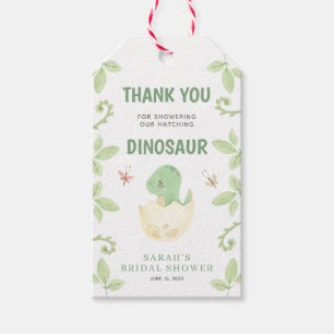 Etiqueta Para Presente Chá de fraldas Obrigado Dinossauro Neutro Por Gêne