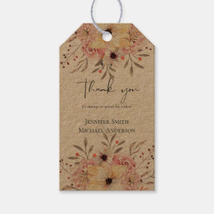 Etiqueta Para Presente CHÁ DE FRALDAS Pink Peach Floral do ORÇAMENTO