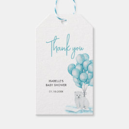 Etiqueta Para Presente Chá de fraldas Polar Bear Winter Obrigado