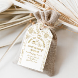 Etiqueta Para Presente Chá de fraldas Quimoral Dourado Da Abóbora