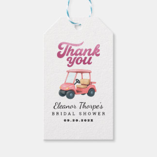 Etiqueta Para Presente Chá de fraldas Rosa De Golfe Obrigado Tag