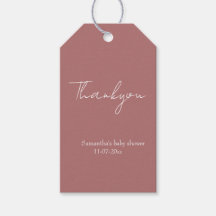 Chá de fraldas Russo Mínimo Dusty Rosa, obrigado