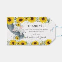 Chá de fraldas Rustic Chic Sunflower Elephant Favo