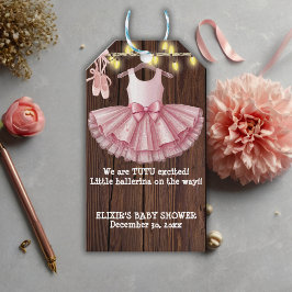 Etiqueta Para Presente Chá de fraldas Rustic Little Ballerina Tutu Glitte