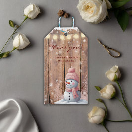 Etiqueta Para Presente Chá de fraldas Rustic Modern Elegante Snowman