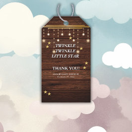 Etiqueta Para Presente Chá de fraldas Rustic Twinkle Twinkle Little Star
