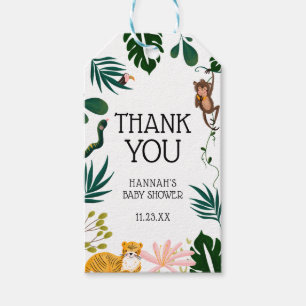 Etiqueta Para Presente Chá de fraldas Selva Obrigado