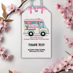 Etiqueta Para Presente Chá de fraldas Sprinkles do Caminhão do sorvete