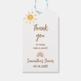 Etiqueta Para Presente Chá de fraldas Sunshine Obrigado