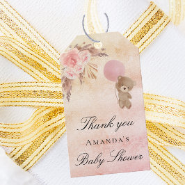 Etiqueta Para Presente Chá de fraldas ursinho pampas pampas obrigado