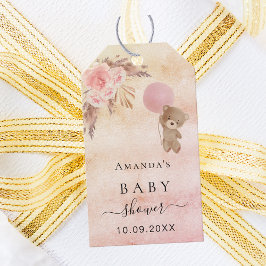 Etiqueta Para Presente Chá de fraldas ursinho pampas pampas obrigado