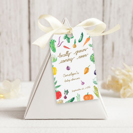 Etiqueta Para Presente Chá de fraldas Vegetal Colorido para o Mercado dos