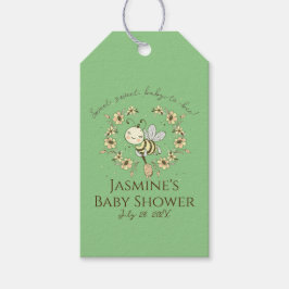 Etiqueta Para Presente Chá de fraldas Whimsical Bee Wreath