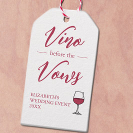 Etiqueta Para Presente Chá de Noiva/Bachelorette Vino Antes dos Votos