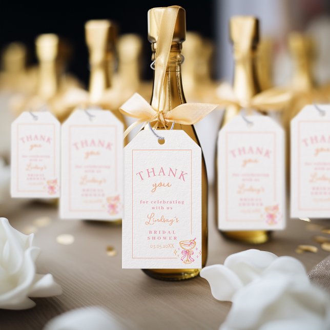 Etiqueta Para Presente Chá de Noiva com Coquetel (Coctail Bridal Shower Gift Tags)