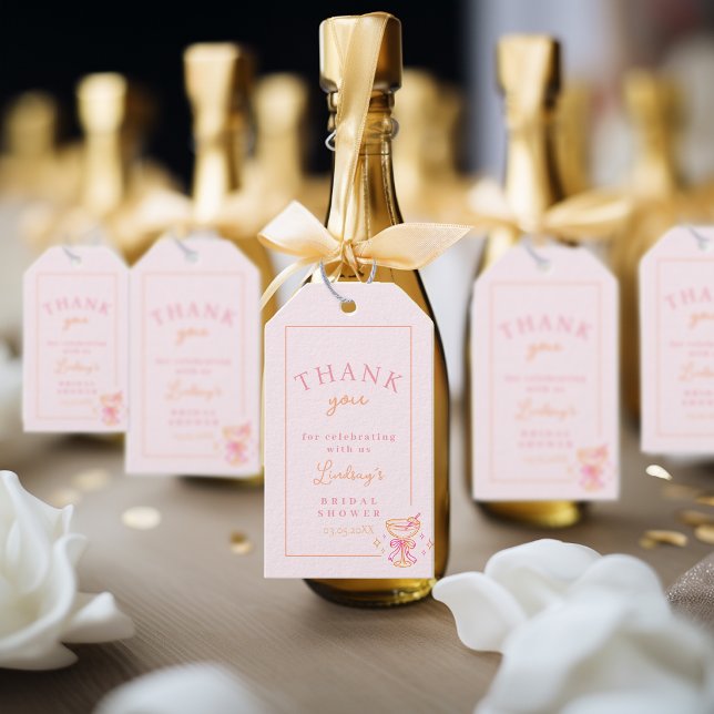Etiqueta Para Presente Chá de Noiva com Coquetel (Coctail Bridal Shower Gift Tags)