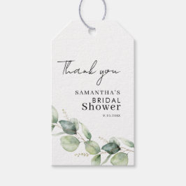 Etiqueta Para Presente Chá de Noiva com Eucalipto em Aquarela