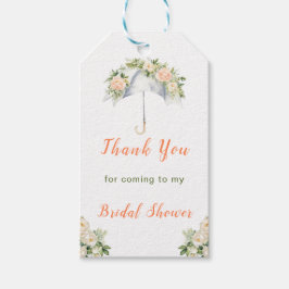 Etiqueta Para Presente Chá de Noiva com Guarda-Chuva Floral