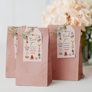 Etiqueta Para Presente Chá de Noiva de Natal Desenhado à Mão Obrigado