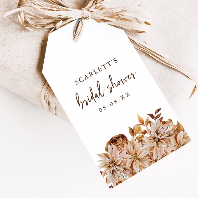 Etiqueta Para Presente Chá de Noiva de Outono (Fall Bridal Shower Gift Tags
)