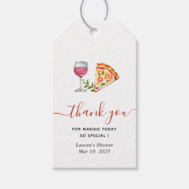 Etiqueta Para Presente Chá de noiva de pizza e vinho Obrigada