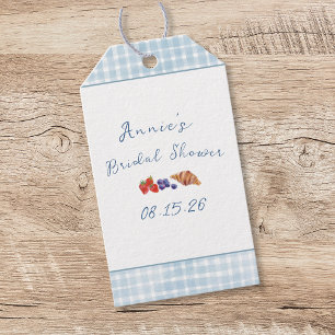 Etiqueta Para Presente Chá de Noiva Elegante de Ginga Azul para Brunch de