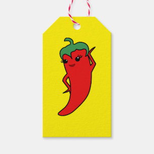 Etiqueta Para Presente Chá de Noiva Fiesta Kawaii Pimenta Vermelha Divã