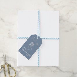 Etiqueta Para Presente Chá de Noiva Flor Silvestre Periwinkle Elegante
