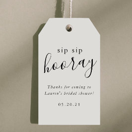 Etiqueta Para Presente Chá de Noiva Moderno Preto e Branco Sip Sip Hooray