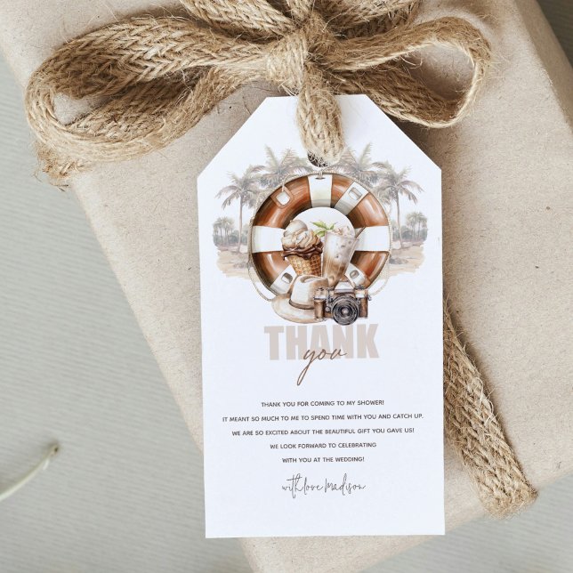 Etiqueta Para Presente Chá de Noiva na Praia Personalizado (Criador carregado)