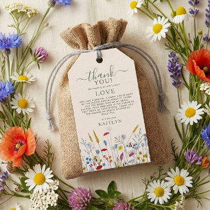 Etiqueta Para Presente Chá de Noiva Prado de Flores Silvestres em Flor