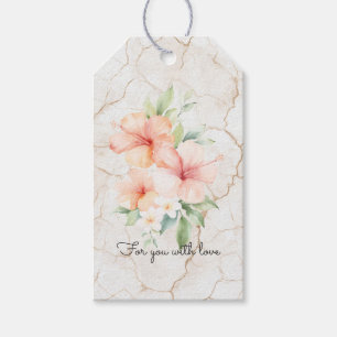Etiqueta Para Presente Chá de Noiva Summer Breeze Blush Peach Hibiscus